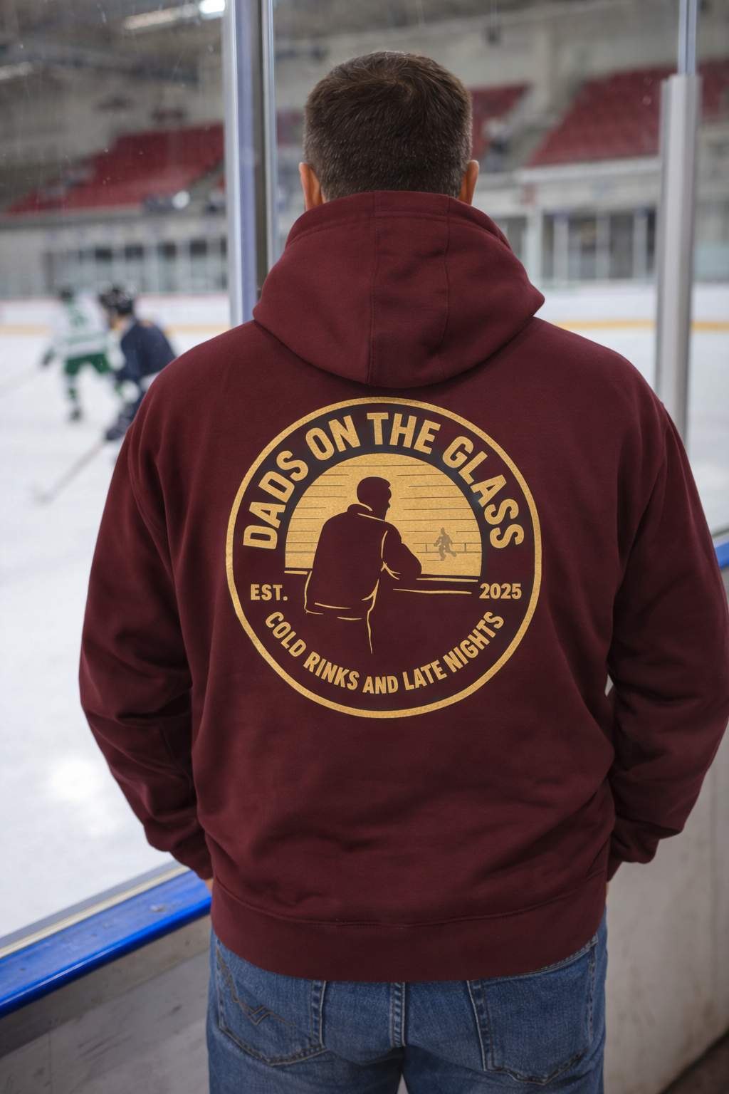 Hockey Vintage Crest Hoodie Chest Logo Fleece Pullover