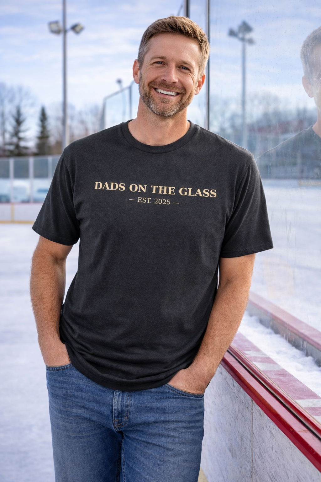 Cold Rinks and Late Nights Hockey Dad Graphic Tee