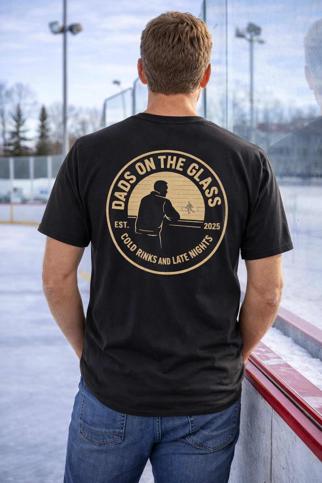 Cold Rinks and Late Nights Hockey Dad Graphic Tee