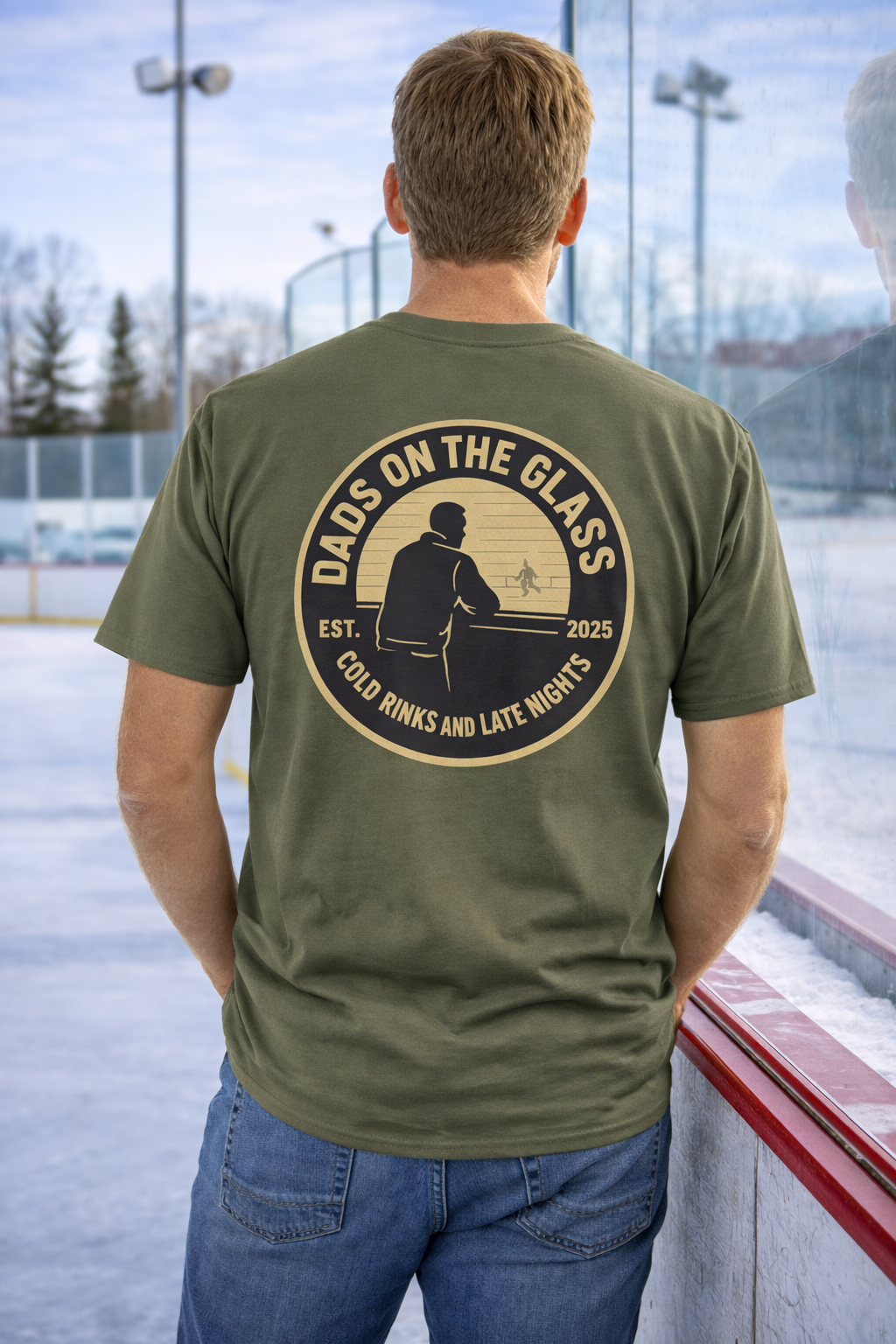 Cold Rinks and Late Nights Hockey Dad Graphic Tee