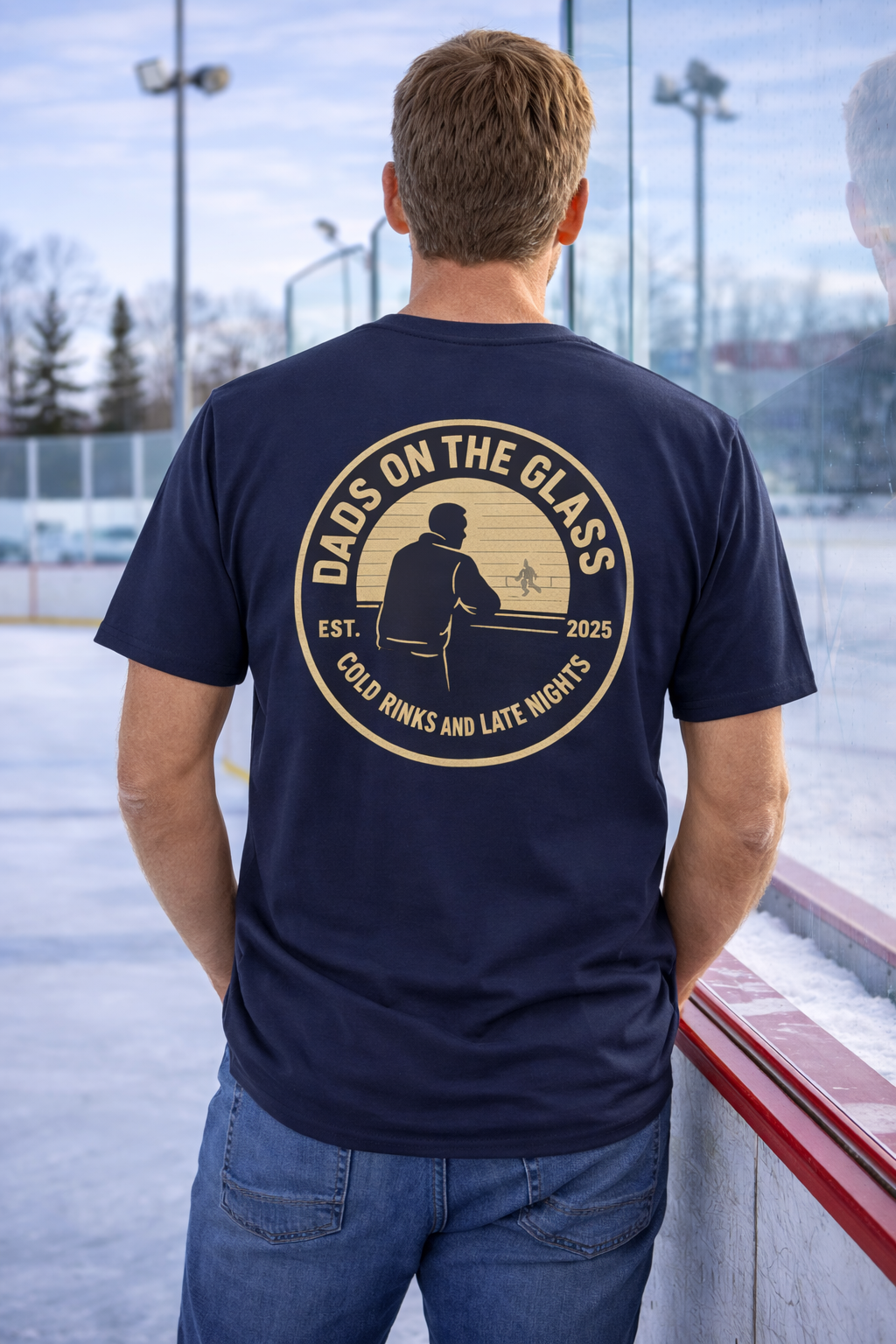 Cold Rinks and Late Nights Hockey Dad Graphic Tee