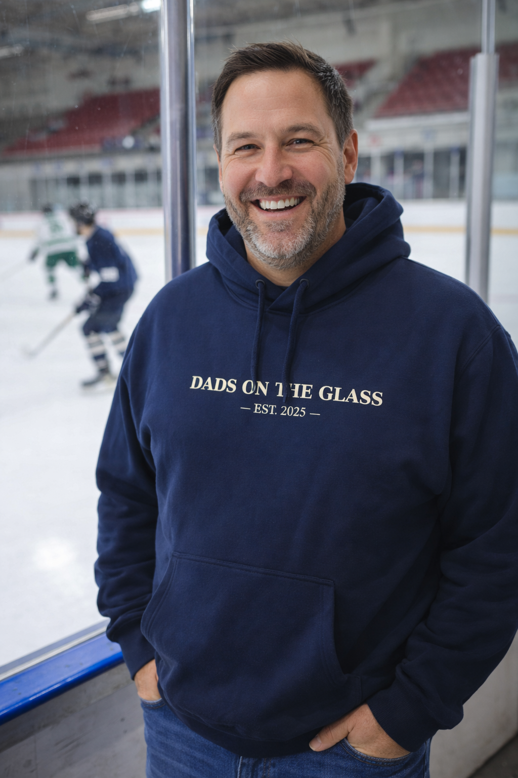 Hockey Vintage Crest Hoodie Chest Logo Fleece Pullover