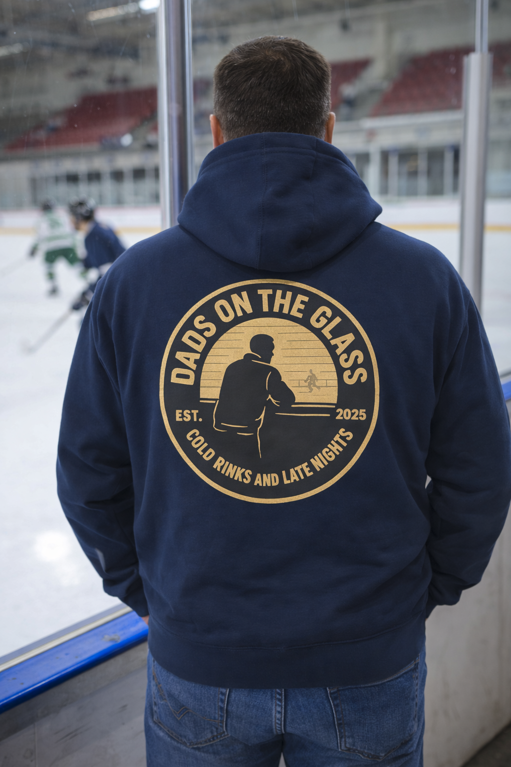 Hockey Vintage Crest Hoodie Chest Logo Fleece Pullover