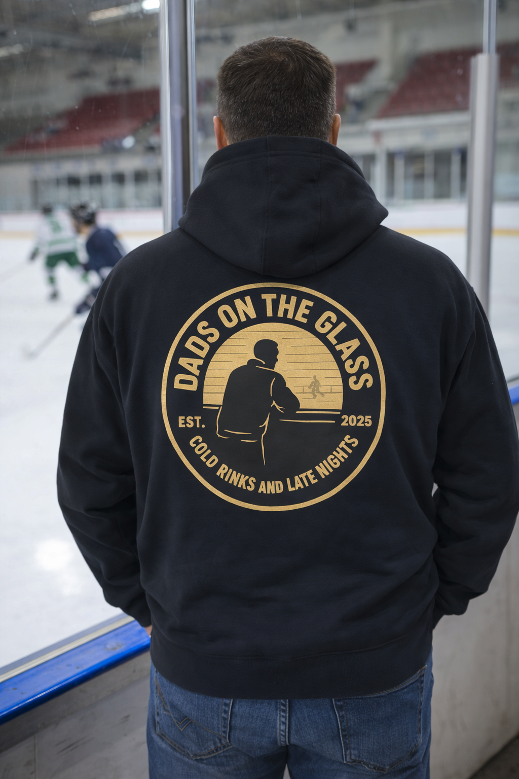 Hockey Vintage Crest Hoodie Chest Logo Fleece Pullover