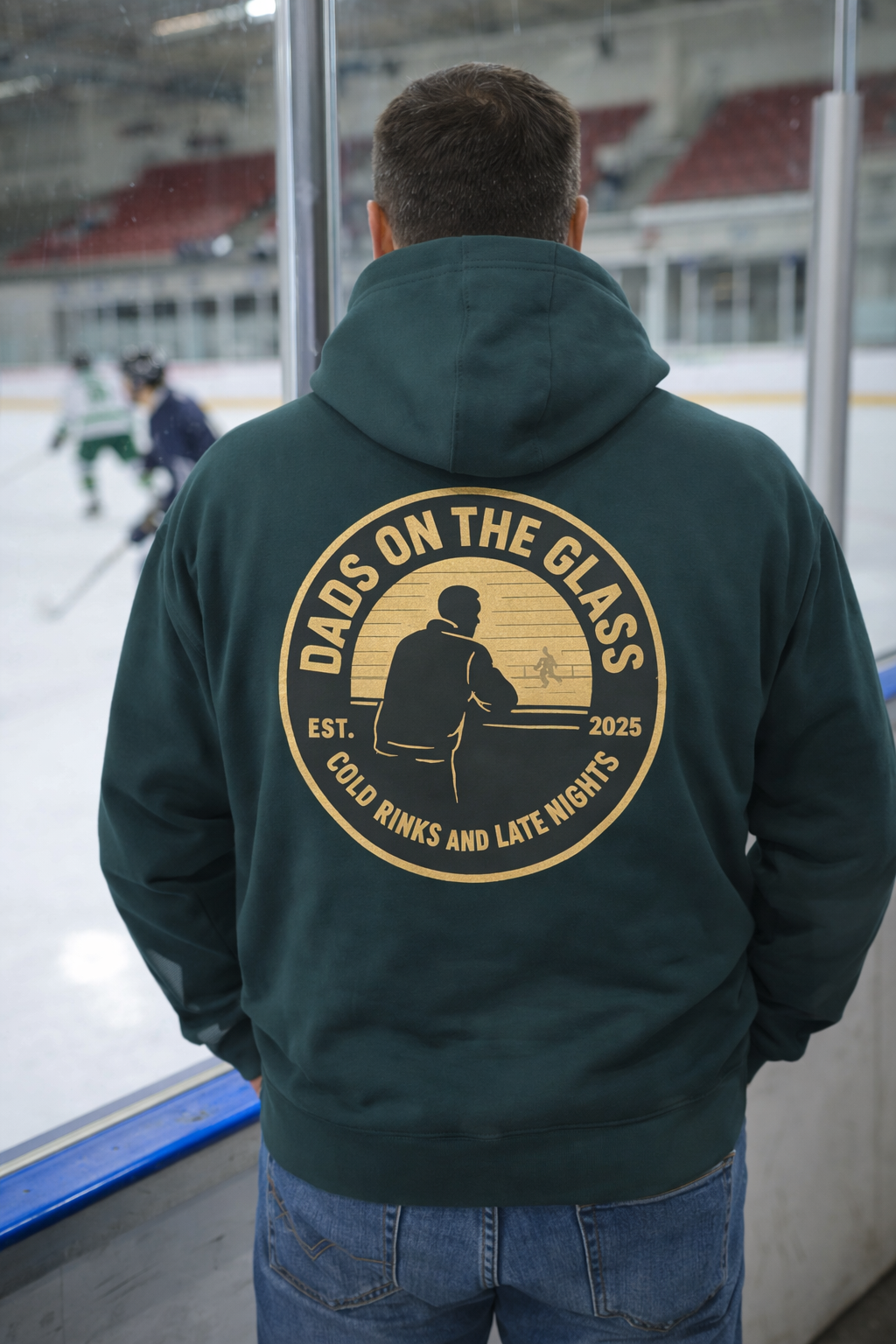 Hockey Vintage Crest Hoodie Chest Logo Fleece Pullover